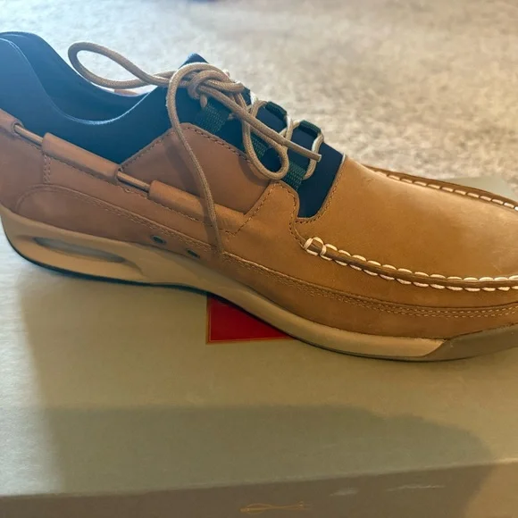 Cole Haan Brown and Blue Boat Shoes - Picture 2 of 5